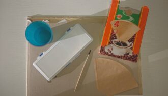 Material Herbstdeko mit Kaffeefilter