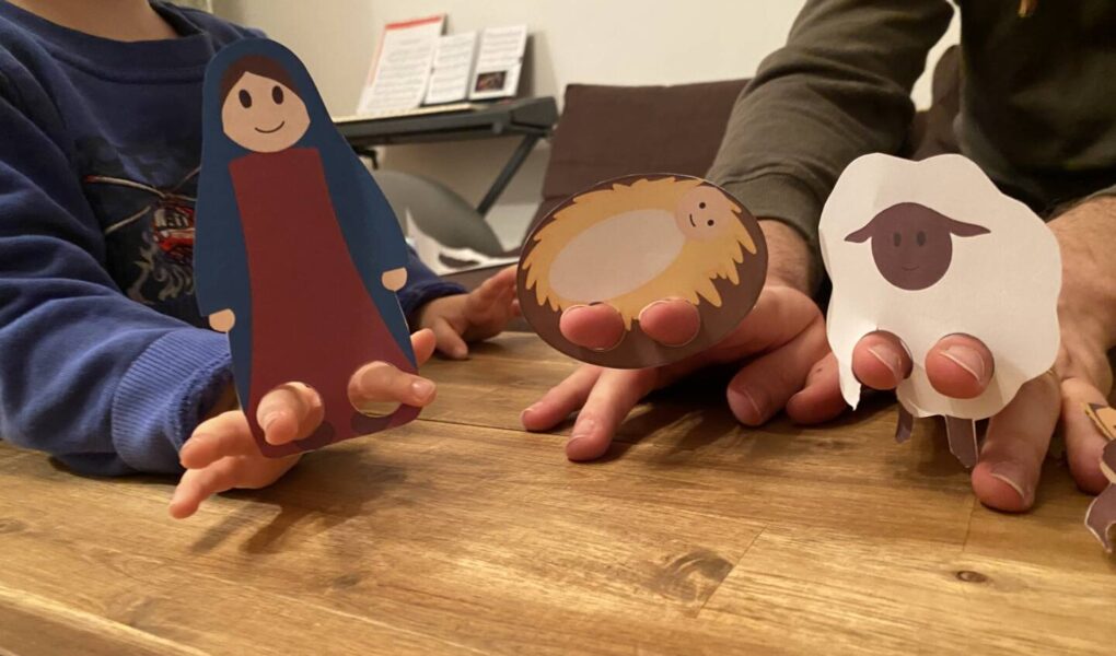 Fingerpuppen der Weihnachtsgeschichte