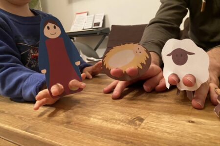 Fingerpuppen der Weihnachtsgeschichte