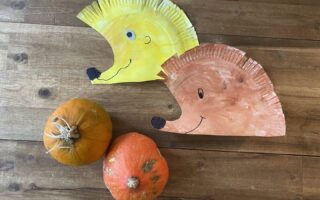 Herbstdeko basteln mit Kind: Igelchen